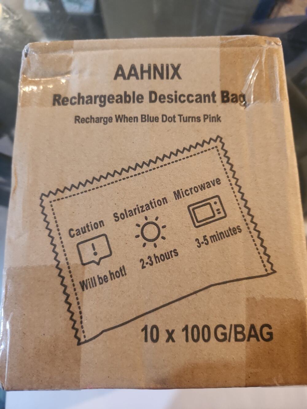 10-Pack Rechargeable Silica Gel Desiccant for Moisture Protection - 100g Each